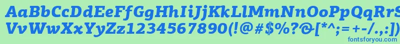 PfagoraslabproBlackitalic Font – Blue Fonts on Green Background