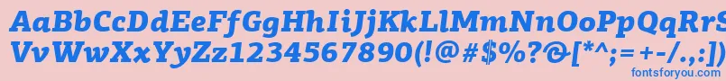 PfagoraslabproBlackitalic Font – Blue Fonts on Pink Background