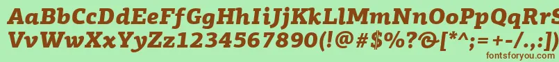 Шрифт PfagoraslabproBlackitalic – коричневые шрифты на зелёном фоне