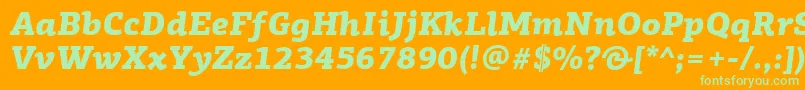 PfagoraslabproBlackitalic Font – Green Fonts on Orange Background