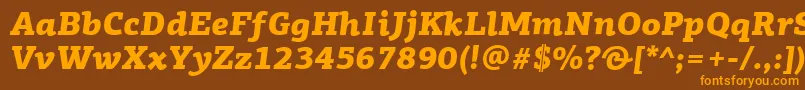 PfagoraslabproBlackitalic Font – Orange Fonts on Brown Background