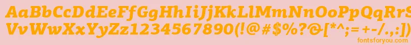 PfagoraslabproBlackitalic Font – Orange Fonts on Pink Background