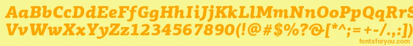 PfagoraslabproBlackitalic Font – Orange Fonts on Yellow Background