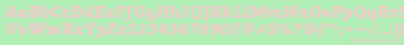 PfagoraslabproBlackitalic Font – Pink Fonts on Green Background