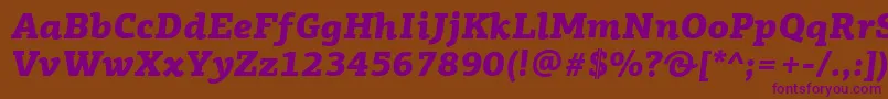 PfagoraslabproBlackitalic Font – Purple Fonts on Brown Background