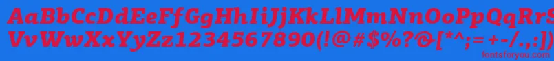 PfagoraslabproBlackitalic Font – Red Fonts on Blue Background