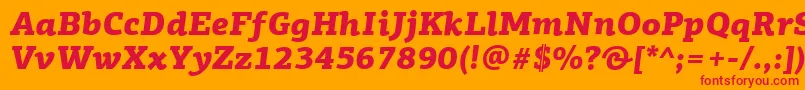 PfagoraslabproBlackitalic Font – Red Fonts on Orange Background