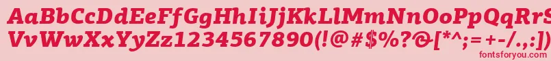 PfagoraslabproBlackitalic Font – Red Fonts on Pink Background