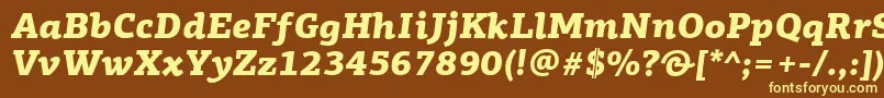 Шрифт PfagoraslabproBlackitalic – жёлтые шрифты на коричневом фоне