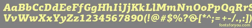 Шрифт PfagoraslabproBlackitalic – жёлтые шрифты на сером фоне