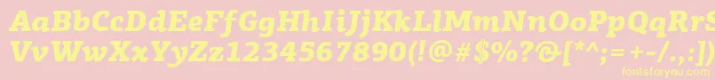 PfagoraslabproBlackitalic Font – Yellow Fonts on Pink Background