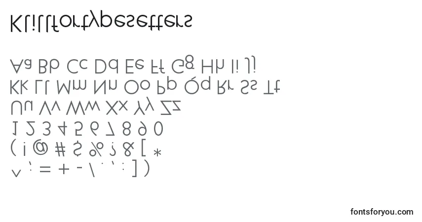 Schriftart Klillfortypesetters – Alphabet, Zahlen, spezielle Symbole