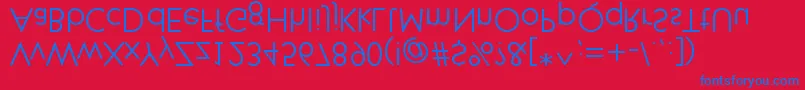 Klillfortypesetters-fontti – siniset fontit punaisella taustalla