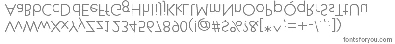 Klillfortypesetters-fontti – harmaat kirjasimet valkoisella taustalla
