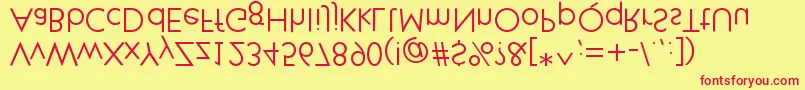 フォントKlillfortypesetters – 赤い文字の黄色い背景