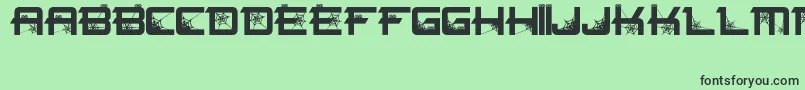 Spiderfont Font – Black Fonts on Green Background