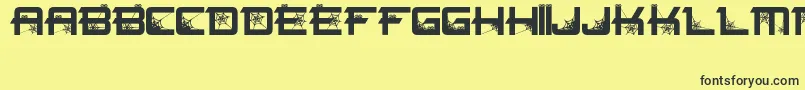 Spiderfont Font – Black Fonts on Yellow Background