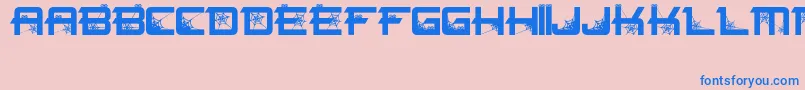 Spiderfont Font – Blue Fonts on Pink Background