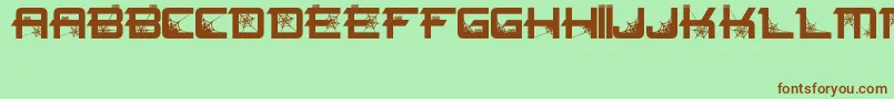 Spiderfont Font – Brown Fonts on Green Background