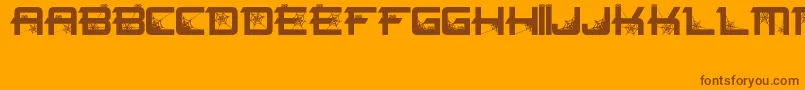 fuente Spiderfont – Fuentes Marrones Sobre Fondo Naranja