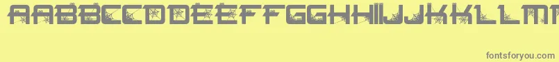 Spiderfont Font – Gray Fonts on Yellow Background