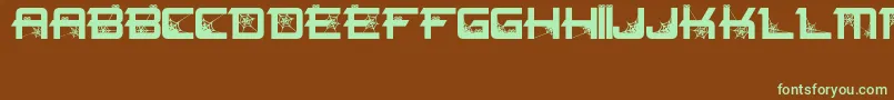 Spiderfont Font – Green Fonts on Brown Background