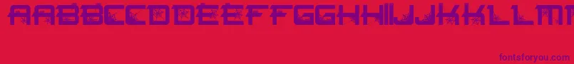 フォントSpiderfont – 赤い背景に紫のフォント