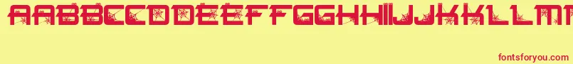 Spiderfont Font – Red Fonts on Yellow Background