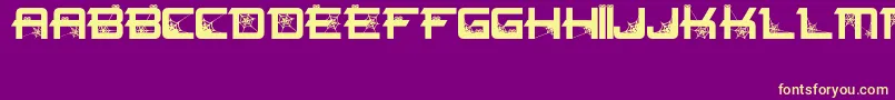 Spiderfont Font – Yellow Fonts on Purple Background