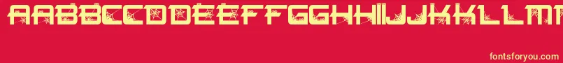 Spiderfont-fontti – keltaiset fontit punaisella taustalla