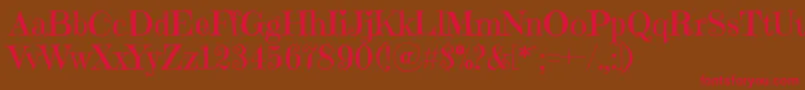 EmilyscandyRegular-Schriftart – Rote Schriften auf braunem Hintergrund