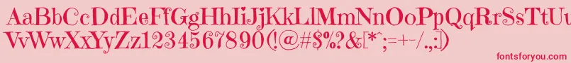 EmilyscandyRegular Font – Red Fonts on Pink Background