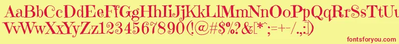 EmilyscandyRegular Font – Red Fonts on Yellow Background