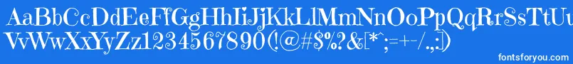 EmilyscandyRegular-Schriftart – Weiße Schriften auf blauem Hintergrund