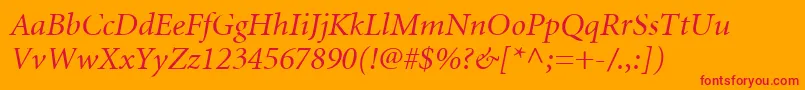 MinionLtItalic Font – Red Fonts on Orange Background