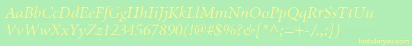 MinionLtItalic Font – Yellow Fonts on Green Background