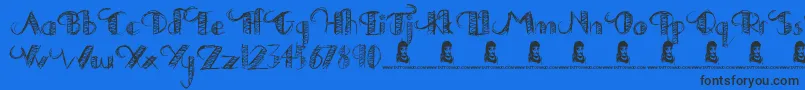 DrawingPractice Font – Black Fonts on Blue Background