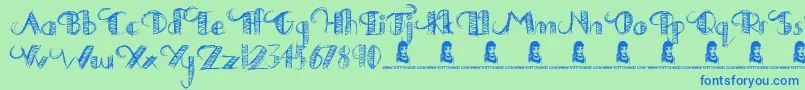 DrawingPractice Font – Blue Fonts on Green Background