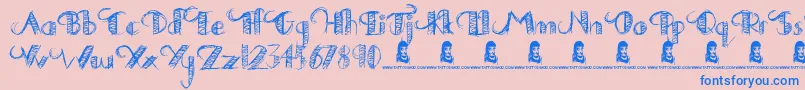DrawingPractice Font – Blue Fonts on Pink Background