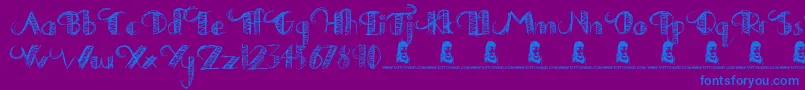 DrawingPractice Font – Blue Fonts on Purple Background