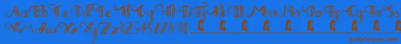 DrawingPractice Font – Brown Fonts on Blue Background