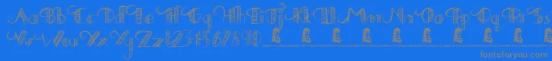 DrawingPractice Font – Gray Fonts on Blue Background