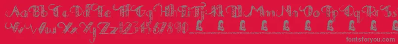 フォントDrawingPractice – 赤い背景に灰色の文字