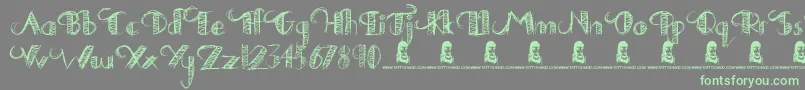 DrawingPractice Font – Green Fonts on Gray Background
