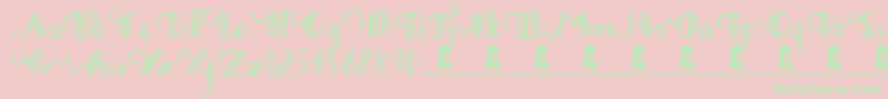 DrawingPractice Font – Green Fonts on Pink Background