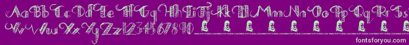 DrawingPractice Font – Green Fonts on Purple Background