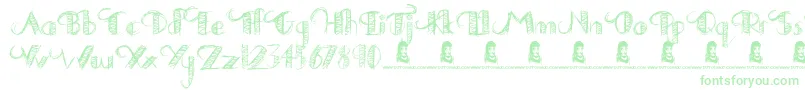 DrawingPractice Font – Green Fonts on White Background