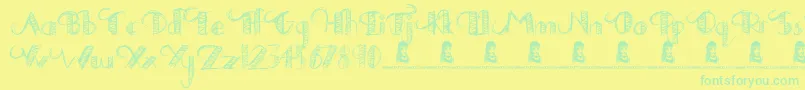 DrawingPractice Font – Green Fonts on Yellow Background
