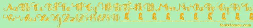 DrawingPractice Font – Orange Fonts on Green Background