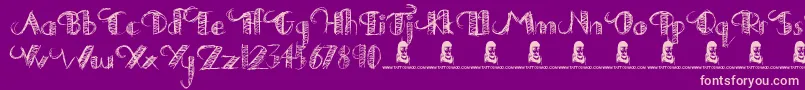 DrawingPractice Font – Pink Fonts on Purple Background